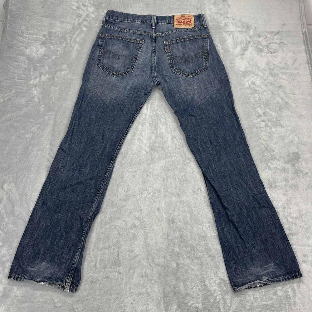 Levi's Jeans Mens 33x32 Blue Denim 527 Whiskered Americana Slim Bootcut Grunge